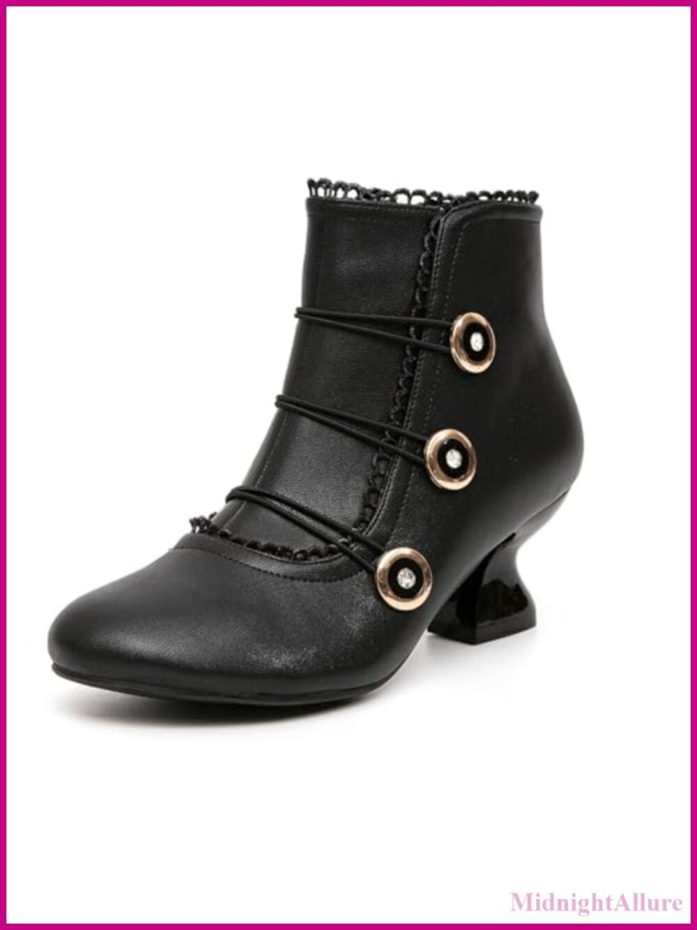 Women's Ankle Boots Low Heel Round Toe Side Zipper Vintage Fall Booties